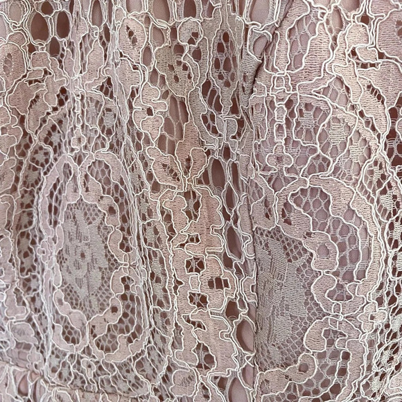 ASOS Blush Pink Lace Pinny Scallop Edge Midi Racerback Formal Dress - Picture 3 of 10